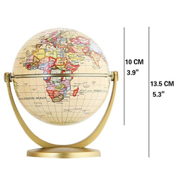 Annova Mini Antique Globe - Compact and Educational 4-Inch Antique Decor