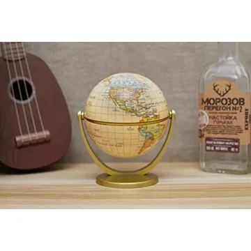 Annova Mini Antique Globe - Compact and Educational 4-Inch Antique Decor