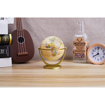 Annova Mini Antique Globe - Compact and Educational 4-Inch Antique Decor