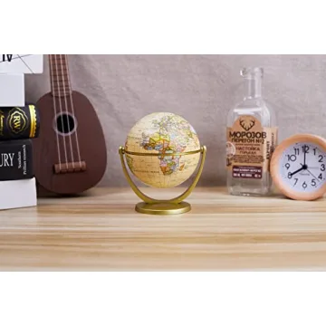 Annova Mini Antique Globe - Compact and Educational 4-Inch Antique Decor