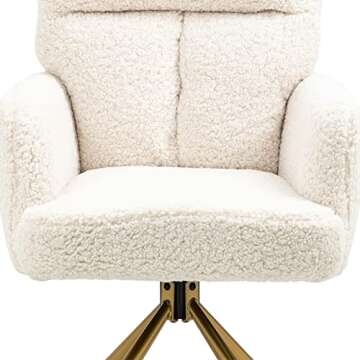 Homedot Modern Home Office Chair Swivel with Armrest Upholstered Accent Chair Soft Velvet Living Room Chair Comfortable Cushion Seated Leisure Chair with Backrest for Home,Office