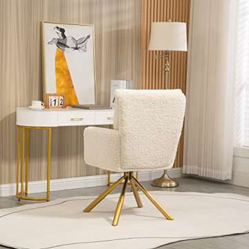 Homedot Modern Home Office Chair Swivel with Armrest Upholstered Accent Chair Soft Velvet Living Room Chair Comfortable Cushion Seated Leisure Chair with Backrest for Home,Office