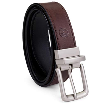 Timberland Men's Big and Tall Classic Leather Reversible Belt, Brown/Black, 56