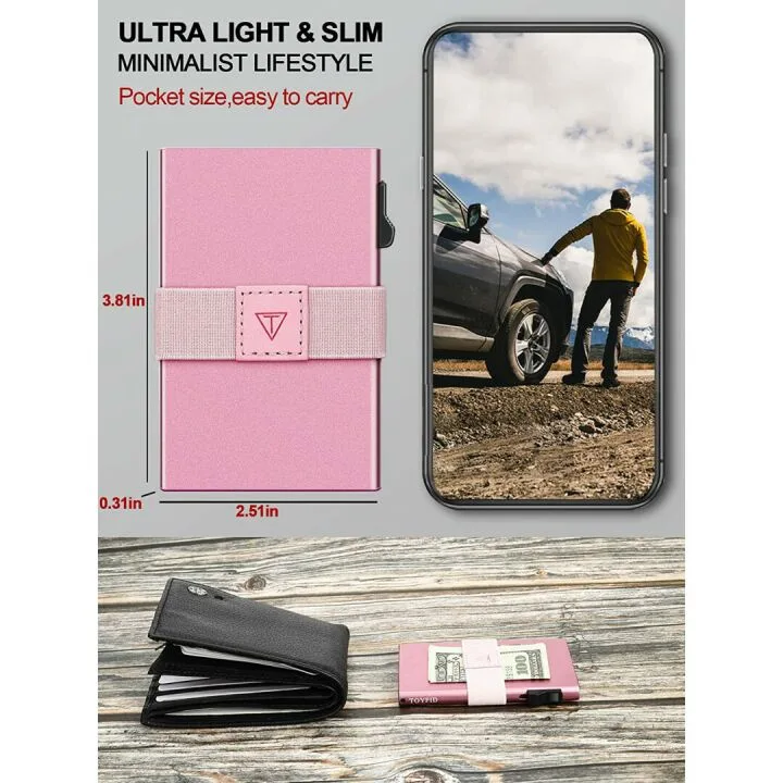 TOYFID Minimalist Card Wallet - RFID Blocking, Ultralight
