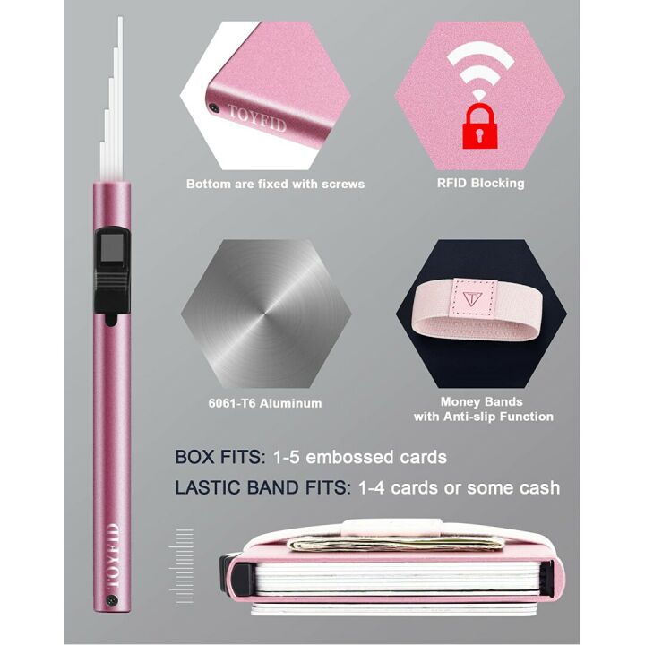 TOYFID Minimalist Card Wallet - RFID Blocking, Ultralight