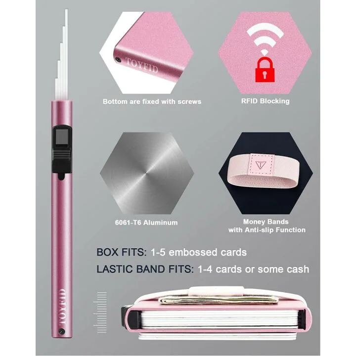 TOYFID Minimalist Card Wallet - RFID Blocking, Ultralight