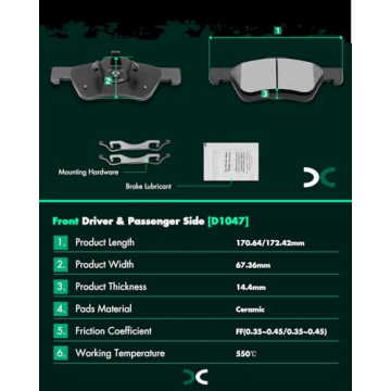 SCITOO Ceramic Brake Pads Kit for Ford Escape & More