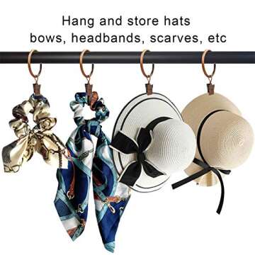 AMZSEVEN 40 Pack Metal Curtain Rings with Clips, Drapery Clips Hooks, Decorative Curtain Rod Clips 1.5 in Interior Diameter, Antique Copper