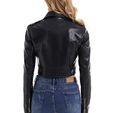 Stylish DIASHINY Faux Snakeskin Jacket for Women