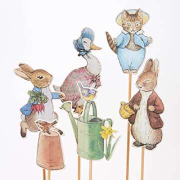 Meri Meri Peter Rabbit™ Cake Toppers (Pack of 6), Peter Rabbiit™ & Friends, Meri Meri Easter Par...