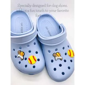 Softball Shoe Charms Set for Personalized Footwear