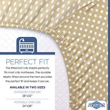 Abstract Cotton Crib Sheets - Fitted Crib Sheet for Standard Crib Mattress - Ultra Soft Crib Sheets for Boys Girls Baby - Universal - Snug Fitted - Cotton - 28"x52" (Beige Polka Dot)