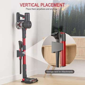 NEQUARE Cordless Vacuum Cleaner, 175W Stick Vacuum Cleaner with Self-Standing, Root Cyclone Technology, 40mins Long Runtime, Lightweight Multi-Surface & Pet Hair Cleaning, S12 Series