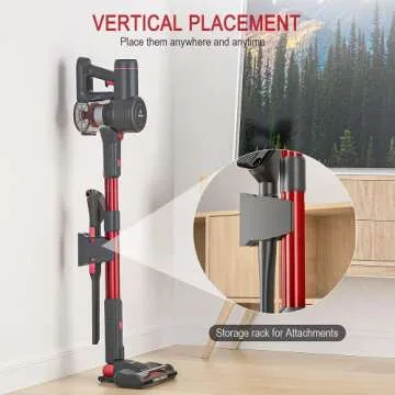 NEQUARE Cordless Vacuum Cleaner, 175W Stick Vacuum Cleaner with Self-Standing, Root Cyclone Technology, 40mins Long Runtime, Lightweight Multi-Surface & Pet Hair Cleaning, S12 Series