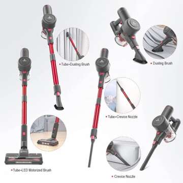 NEQUARE Cordless Vacuum Cleaner, 175W Stick Vacuum Cleaner with Self-Standing, Root Cyclone Technology, 40mins Long Runtime, Lightweight Multi-Surface & Pet Hair Cleaning, S12 Series