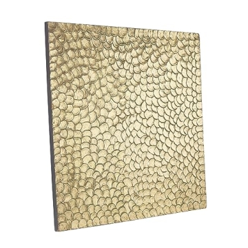 Deco 79 Wood Abstract Home Wall Decor Carved Scales Wall Sculpture with Hammered Inspired Design, Wall Art 48" x 2" x 49", Gold