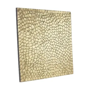 Deco 79 Wood Abstract Home Wall Decor Carved Scales Wall Sculpture with Hammered Inspired Design, Wall Art 48" x 2" x 49", Gold