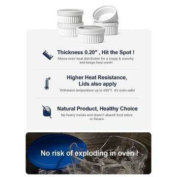 LE TAUCI Ramekins with Lids, 8 oz Set of 4