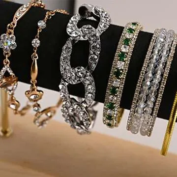 Aqerimit Bracelet Display Holder Black Bangle Watch Storage T-bar Stand Towers for Jewelry Organization Single Tier