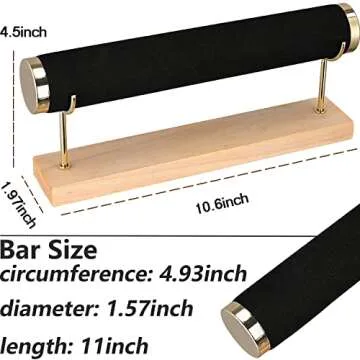 Aqerimit Bracelet Display Holder Black Bangle Watch Storage T-bar Stand Towers for Jewelry Organization Single Tier