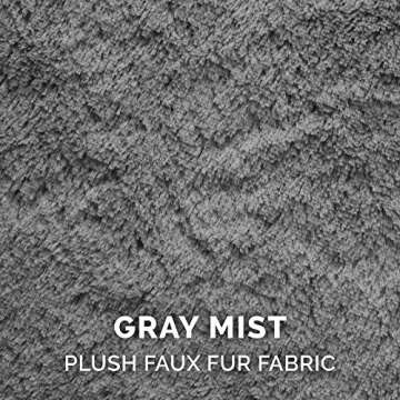 Furhaven Soft & Cozy Dog Bed for Large Dogs, Refillable w/ Removable Washable Cover & Liner, For Dogs Up to 95 lbs - Plush Faux Fur Bean Bag Style Ball Bed - Gray Mist, XL/Jumbo