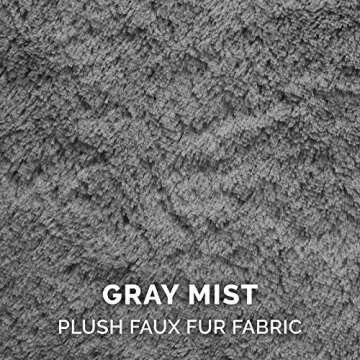 Furhaven Soft & Cozy Dog Bed for Large Dogs, Refillable w/ Removable Washable Cover & Liner, For Dogs Up to 95 lbs - Plush Faux Fur Bean Bag Style Ball Bed - Gray Mist, XL/Jumbo