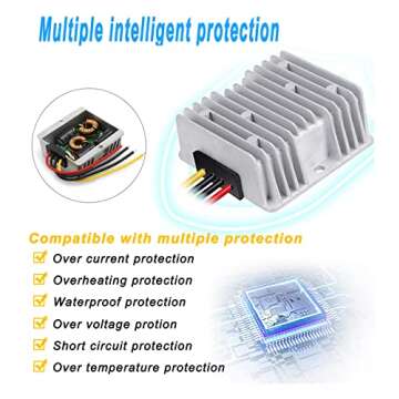 EAGWELL DC Converter Regulator Power Supply Adapter for Motor Car Truck Vehicle Boat Solar System