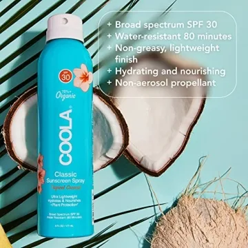 COOLA Organic SPF 30 Sunblock Spray Tropical Coconut Vegan