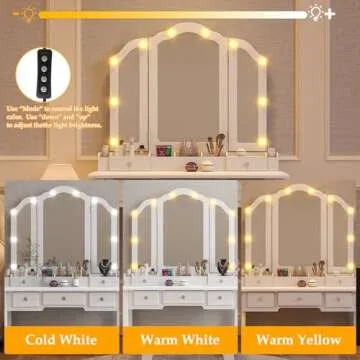 Stylish YIXHQ Makeup Vanity with Lights and Storage