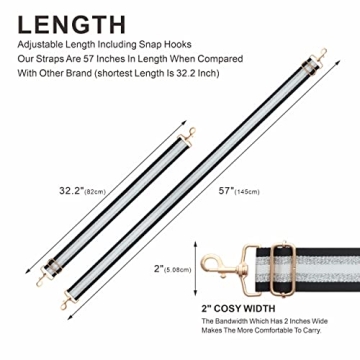 Stylish 2" Wide Adjustable Purse Strap for Crossbody Bags