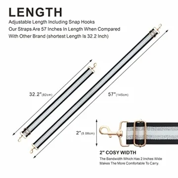 Stylish 2" Wide Adjustable Purse Strap for Crossbody Bags