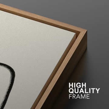 SIGNWIN Framed Wall Art Print Set Black Lines Over Tan Plain Background Abstract Swirly Cozy Neutral Modern Art Mid-Century Modern Expressive for Living Room, Bedroom, Office - 24"x36"x2 Panels