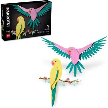 Macaw Parrots LEGO Art Set for Home Decor