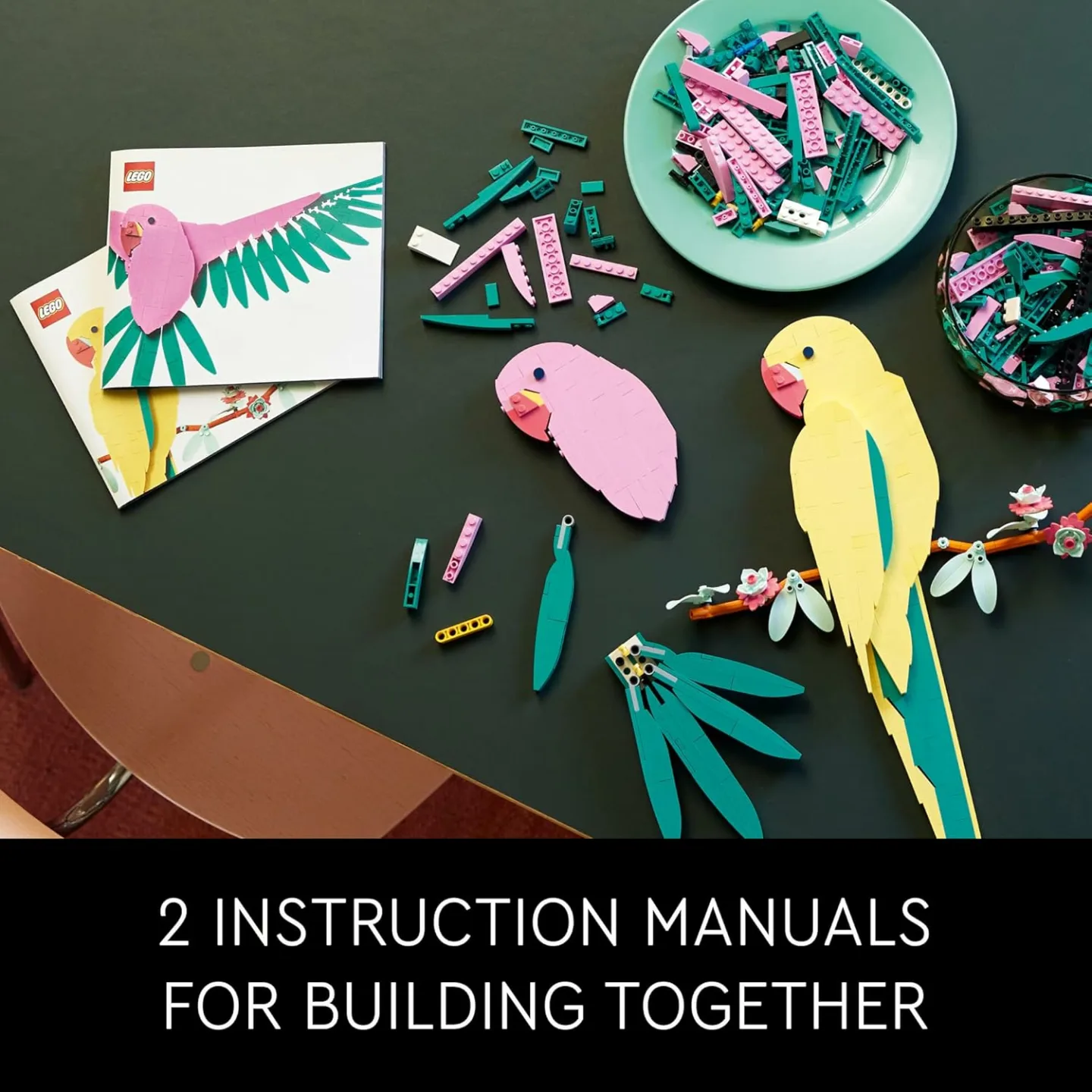 Macaw Parrots LEGO Art Set for Home Decor