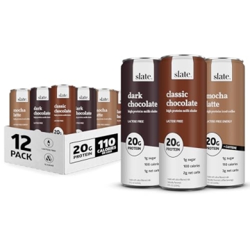 Slate Milk High Protein Milk Shake Variety Pack - Drink Healthy!