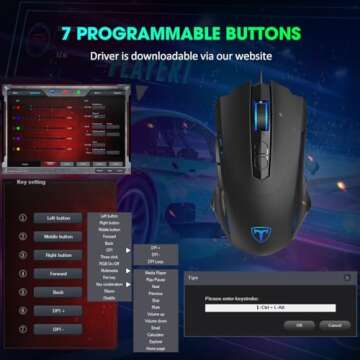 WEEMSBOX RGB Wired Gaming Mouse with Programmable Buttons