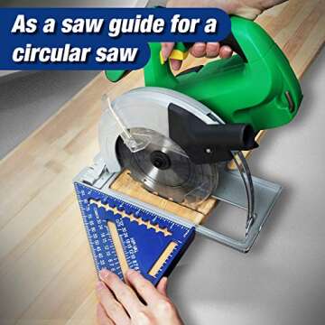 WORKPRO Aluminum Alloy Carpenter Square and Zinc-Alloy Square Ruler Set - 7 in. Rafter Layout Tool and 12 in. Combination Square Combo