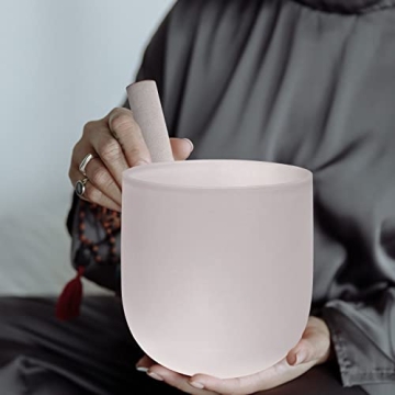 ALIOTH 7" B Note Crystal Singing Bowl for Meditation, Yoga, Chakra Healing & Sound Therapy