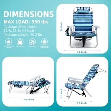 Yestomo Heavy Duty Beach Chairs - Portable and Durable