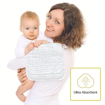 24 Pack Large Cotton Muslin Burp Cloths for Babies