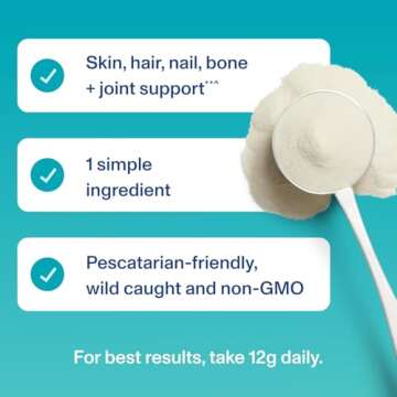 Vital Proteins Marine Collagen Peptides Powder Supplement for Skin Hair Nail Joint - Hydrolyzed Collagen - 12g per Serving - 7.8 oz Canister