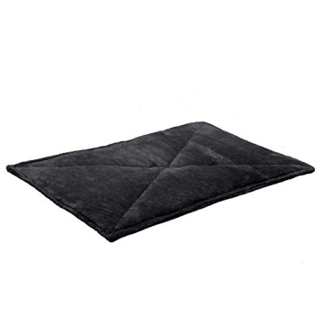 Furhaven ThermaNAP Self-Warming Cat Bed for Indoor Cats & Small Dogs, Washable & Reflects Body Heat - Quilted Faux Fur Reflective Bed Mat - Black, Small