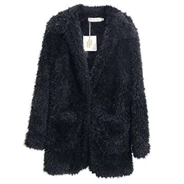 SUGAR POISON Elegant Faux Fur Coat for Women 2023 Winter