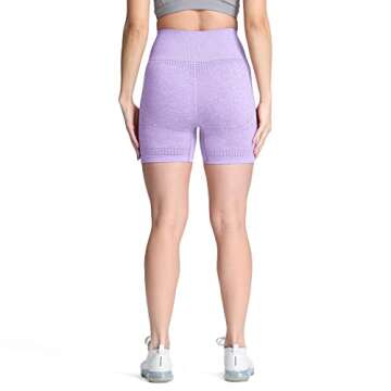 Aoxjox Seamless Workout Biker Shorts for Women High Waisted Exercise Athletic Gym Booty Running Yoga Short 5" (Vital Lilac Marl, Small)