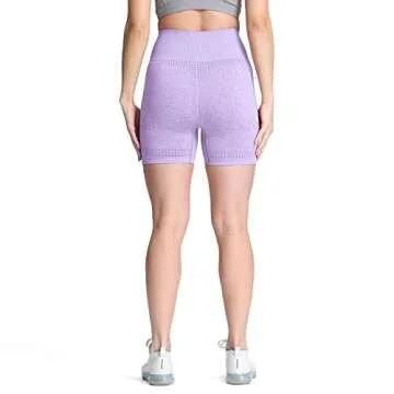 Aoxjox Seamless Workout Biker Shorts for Women High Waisted Exercise Athletic Gym Booty Running Yoga Short 5" (Vital Lilac Marl, Small)