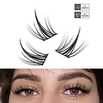LANKIZ Natural Lash Cluster Eyelash Extensions, Antigone Babysbreath D Curl Lash Clusters Individual...