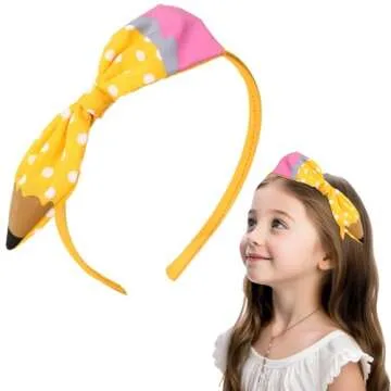 HOXIEYA Cute Pencil Bow Headband for Kids' Outfits