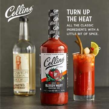 Collins Spicy Bloody Mary Mix, Made With Tomato, Garlic, Worcestershire, Horseradish, Cayenne and Ot...