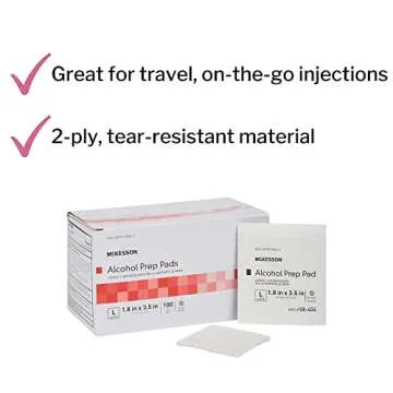 McKesson Alcohol Prep Pads 70% Isopropyl, Pack of 100