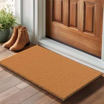 Barnyard Designs Natural Coco Coir Heavy Duty Backing Doormat - Large Cute Non-Slip Front Door Welco...